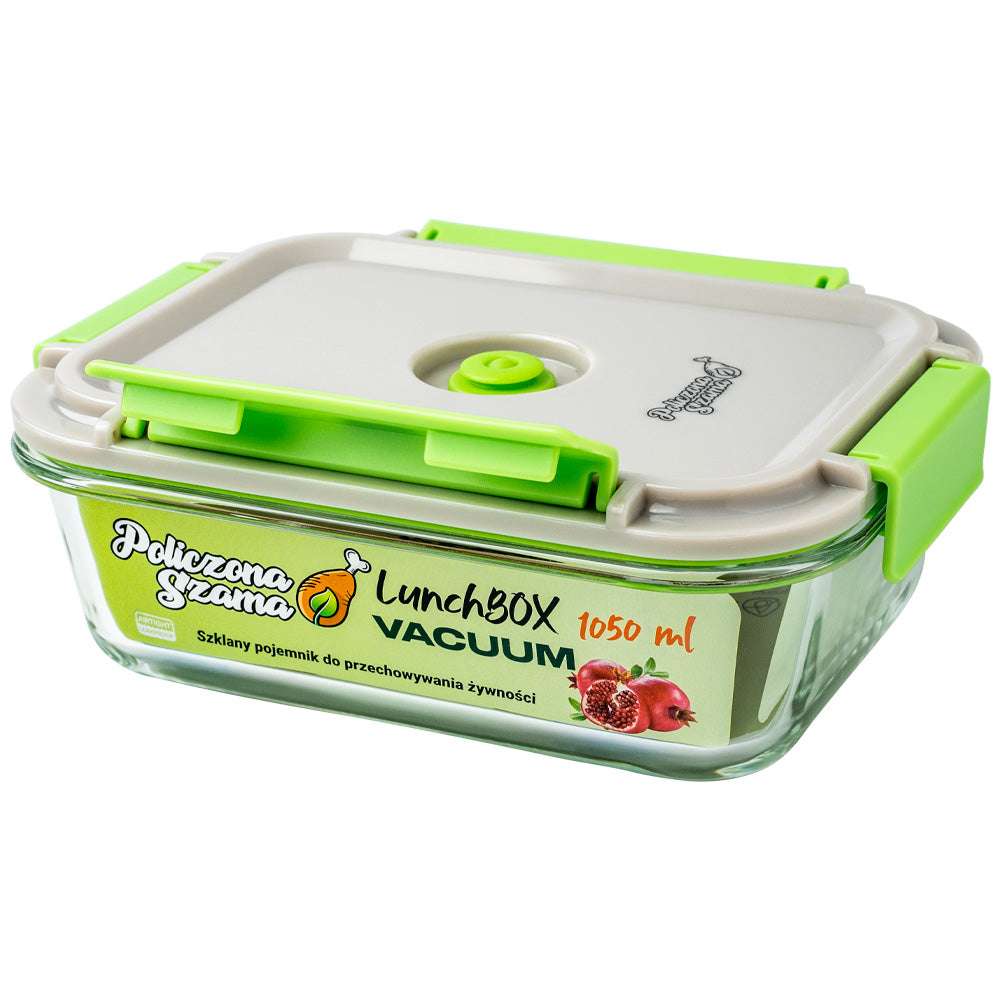 Szklany pojemnik VACUUM LunchBOX 1050 ml - próżniowa pokrywa