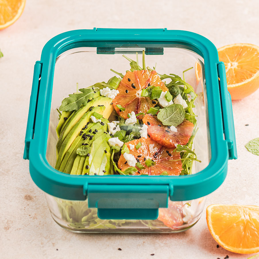 Szklany pojemnik LunchBOX na żywność - 1050 ml - szklana pokrywa