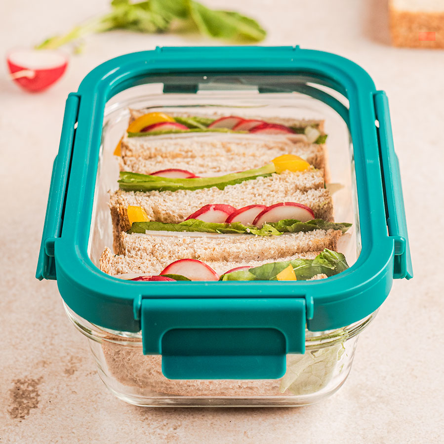 Szklany pojemnik LunchBOX na żywność - 640 ml - szklana pokrywa