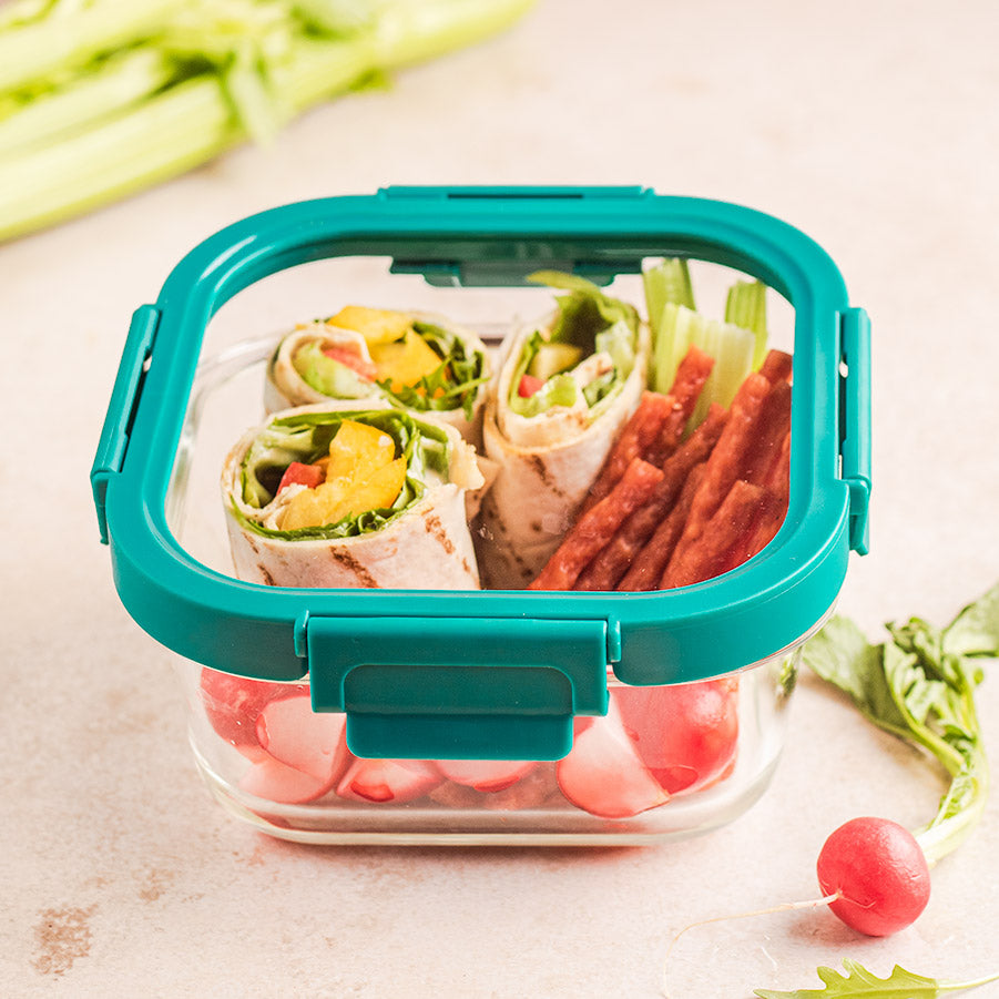 Szklany pojemnik LunchBOX na żywność - 800 ml - szklana pokrywa