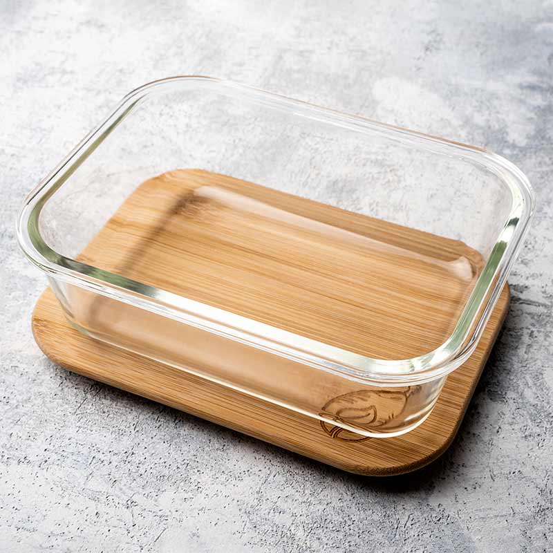 Zestaw Byka - 4 x pojemnik Szklany Lunchbox na żywność 1050 ml + ściągacz