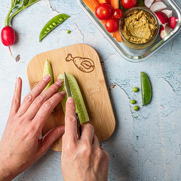 Szklany pojemnik LunchBOX na żywność - 640 ml - z bambusową pokrywką