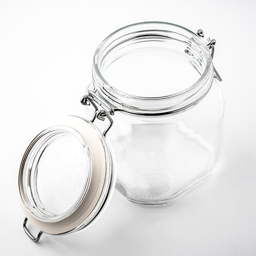 Słoik HAPPY JAR - idealny na owsiankę - 750 ml z uszczelką i klamrą ze stali nierdzewnej