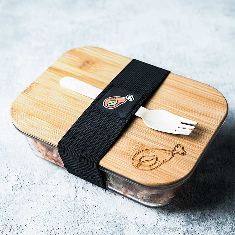 Zestaw Byka - 4 x pojemnik Szklany Lunchbox na żywność 1050 ml + ściągacz