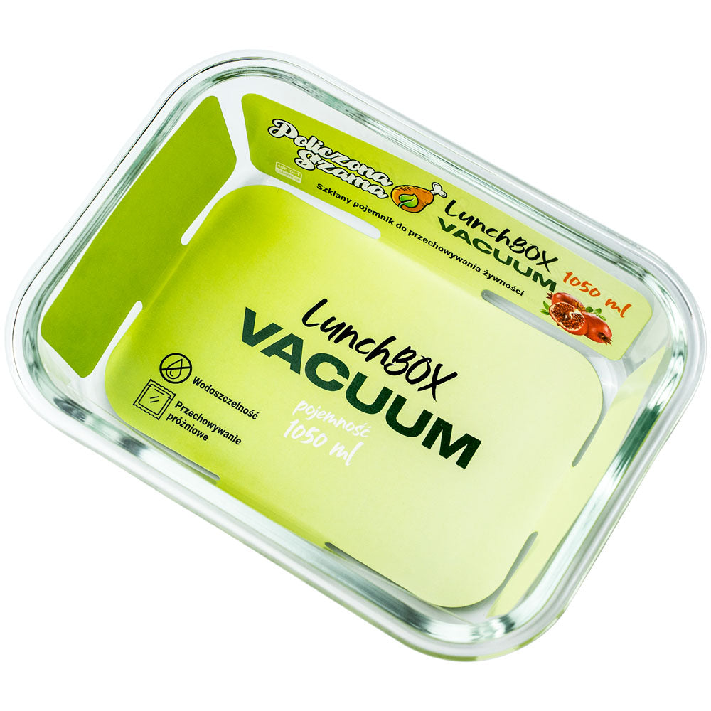 Szklany pojemnik VACUUM LunchBOX 1050 ml - próżniowa pokrywa