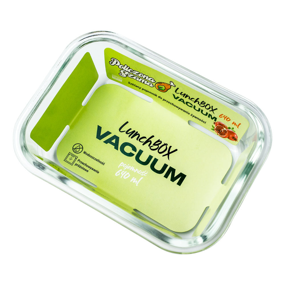 Szklany pojemnik VACUUM LunchBOX 640 ml - próżniowa pokrywa