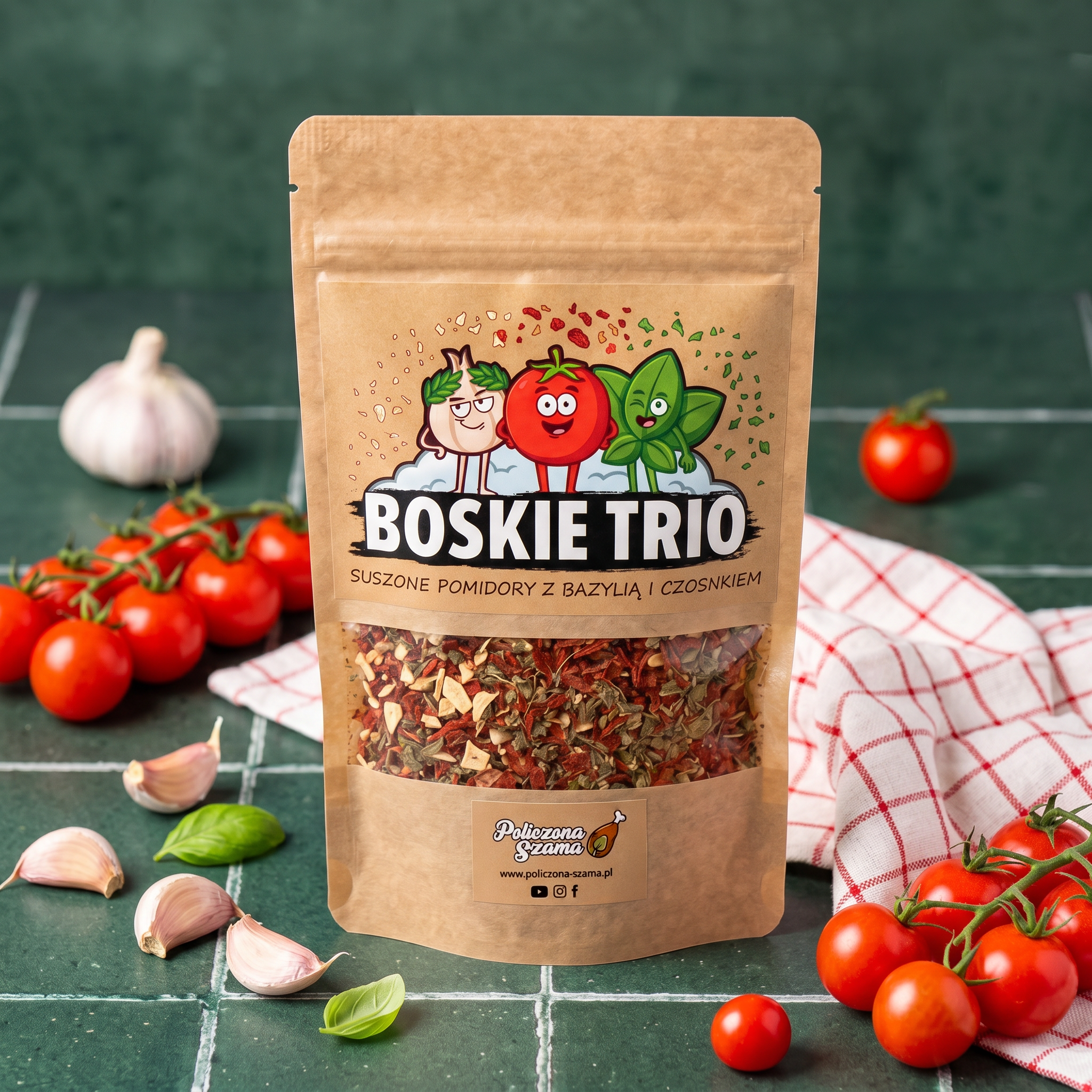 Przyprawa BOSKIE TRIO - naturalna mieszanka, ZERO soli - 150 g POLICZONA SZAMA