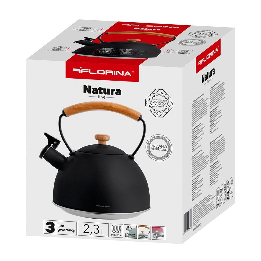 Czajnik nierdzewny 2,3 l Natura Line Czarny