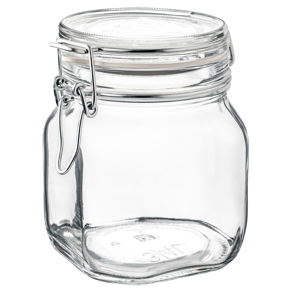 Słoik HAPPY JAR - idealny na owsiankę - 750 ml z uszczelką i klamrą ze stali nierdzewnej