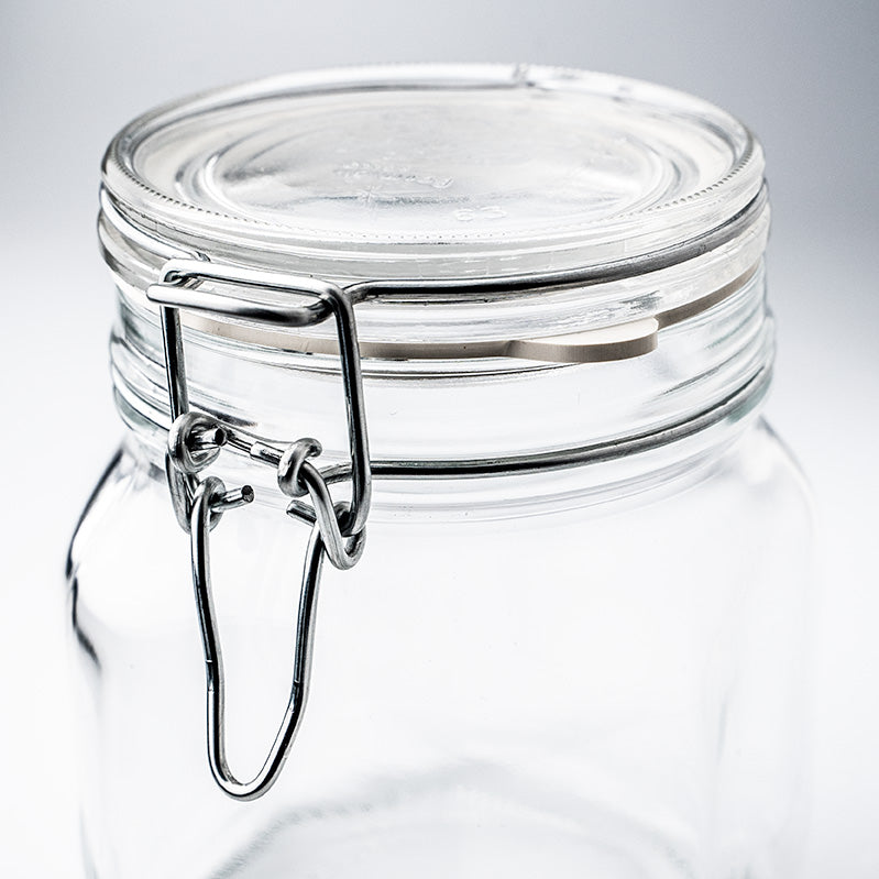 Słoik HAPPY JAR - idealny na owsiankę - 500 ml z uszczelką i klamrą ze stali nierdzewnej