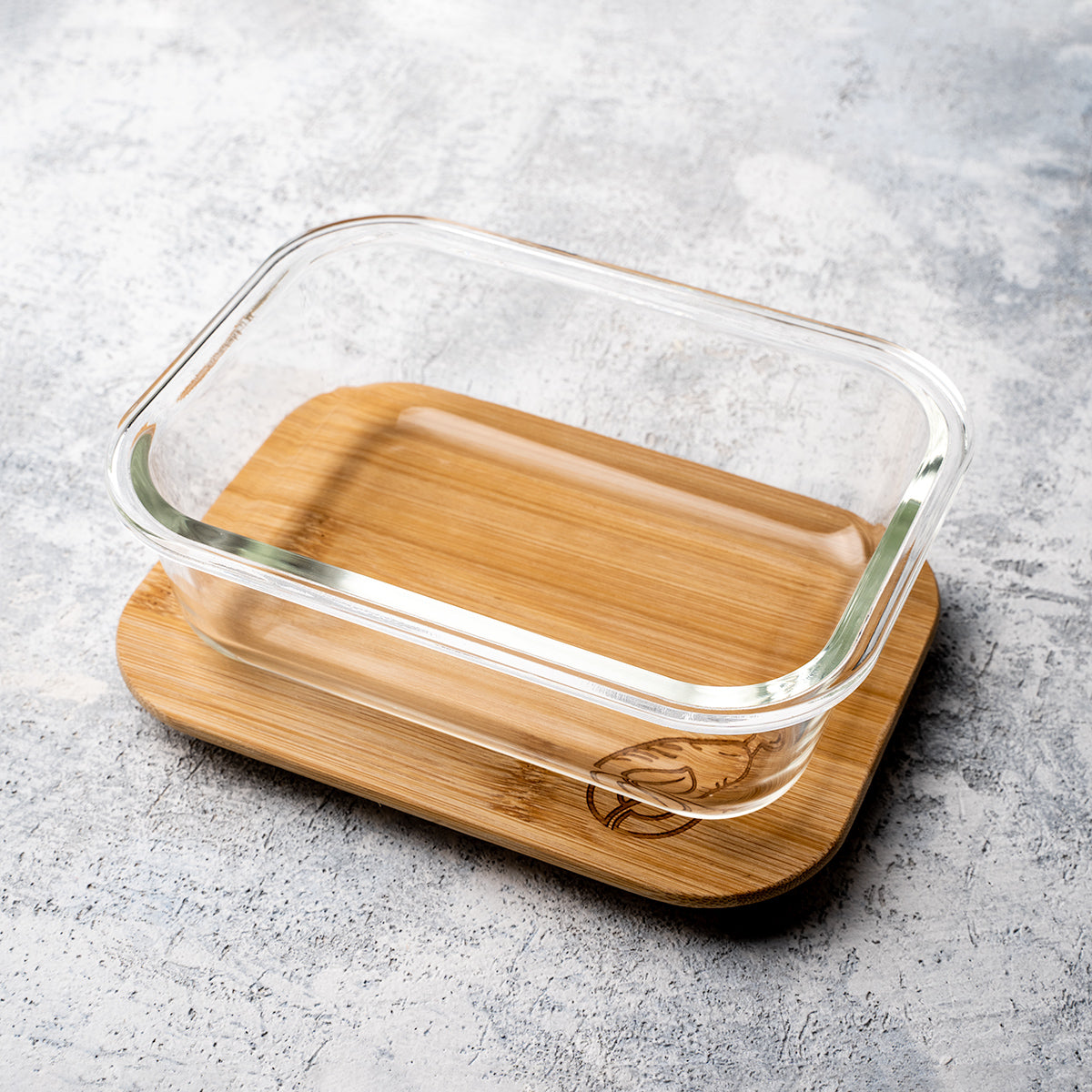 Szklany pojemnik LunchBOX na żywność - 640 ml - z bambusową pokrywką